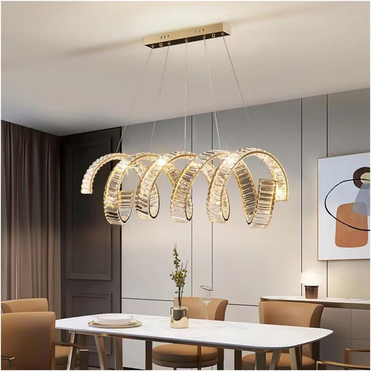 WAVE - Lustre en crystal 120*25 cm