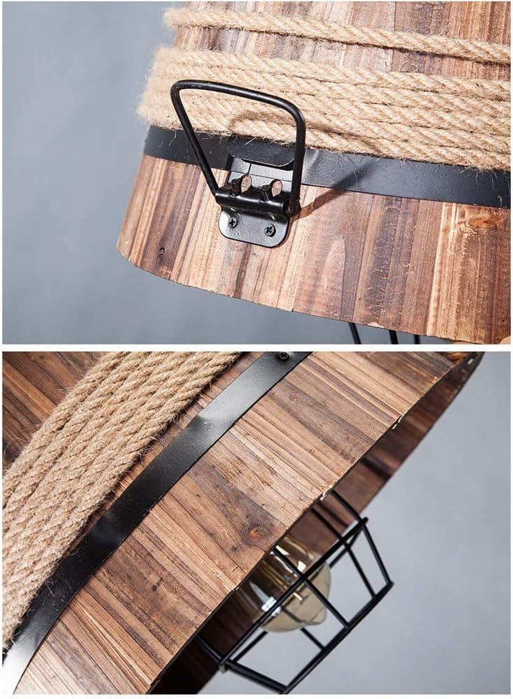 Lustre sous forme de seau en bois