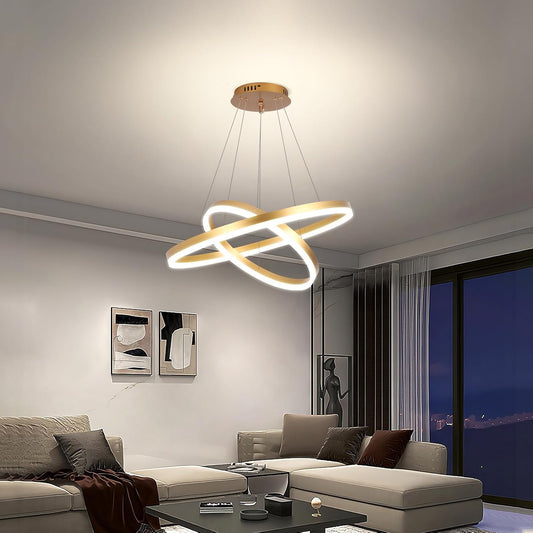 RINGO - Lustre pendentif à 2 Anneau circulaire LED