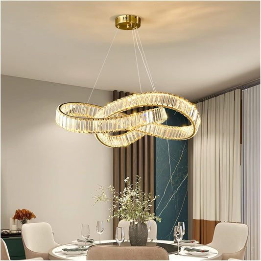 Lustre LED Luxe – Cristal K9 Finition Or 60 cm