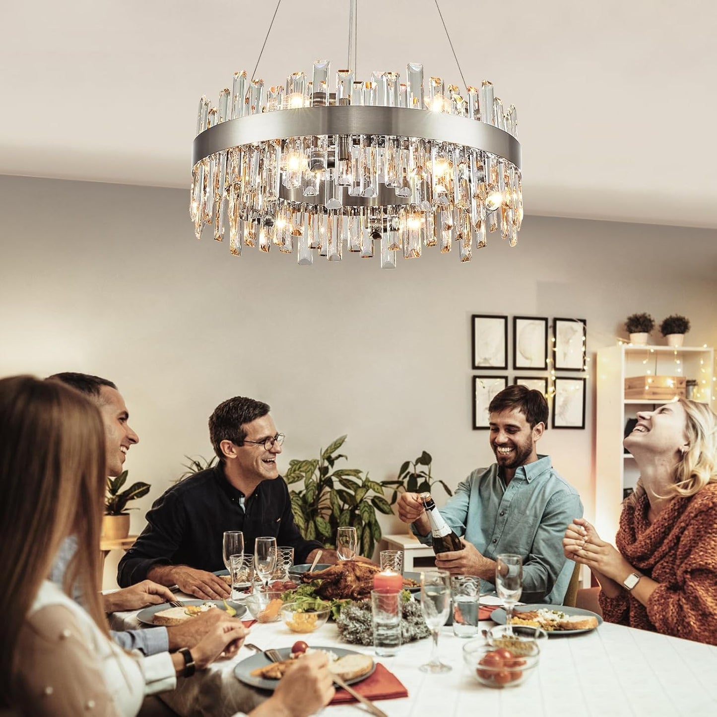 SILJOY - Lustre en Cristal K9 40/50/60 cm Argent