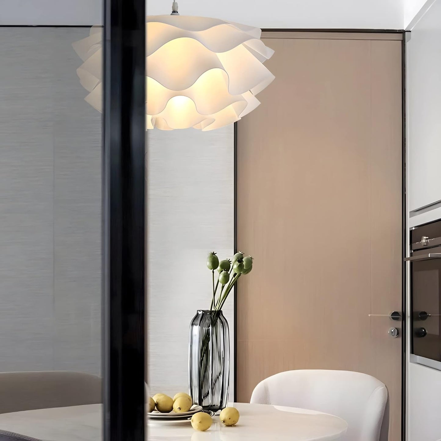WAQIHREU - Suspension sphérique en forme de fleur  PP blanc 40 cm