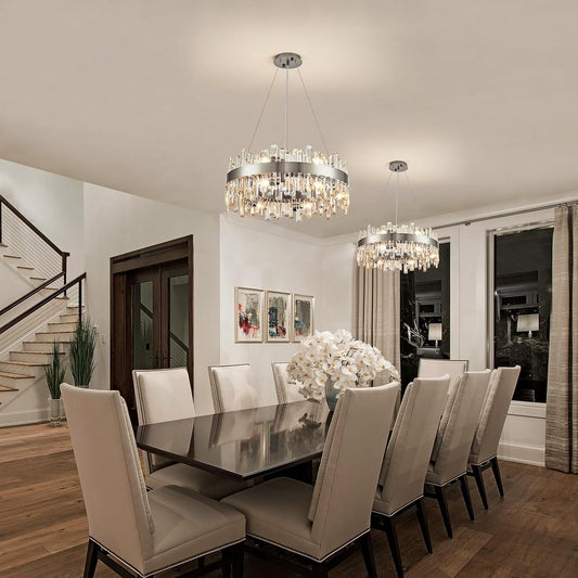 SILJOY - Lustre en Cristal K9 40/50/60 cm Argent