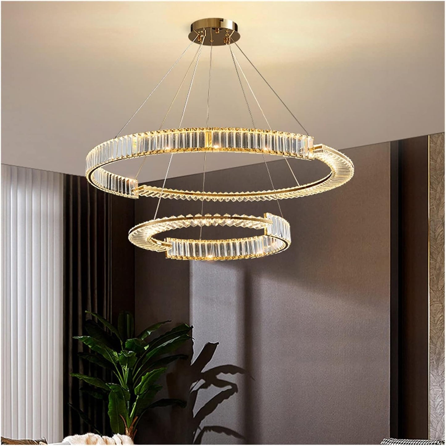 THUNDER , Lustre de luxe de forme ronde PP en cristal à 1 cerseau