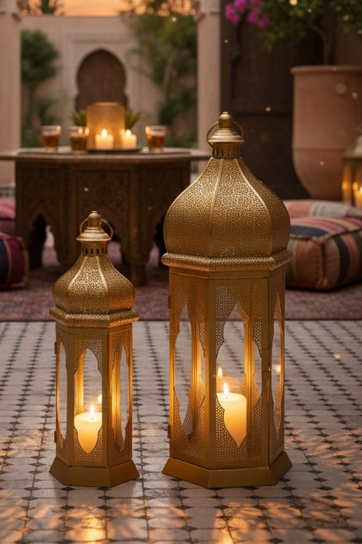 Duo de Lanternes Dorées Élégance