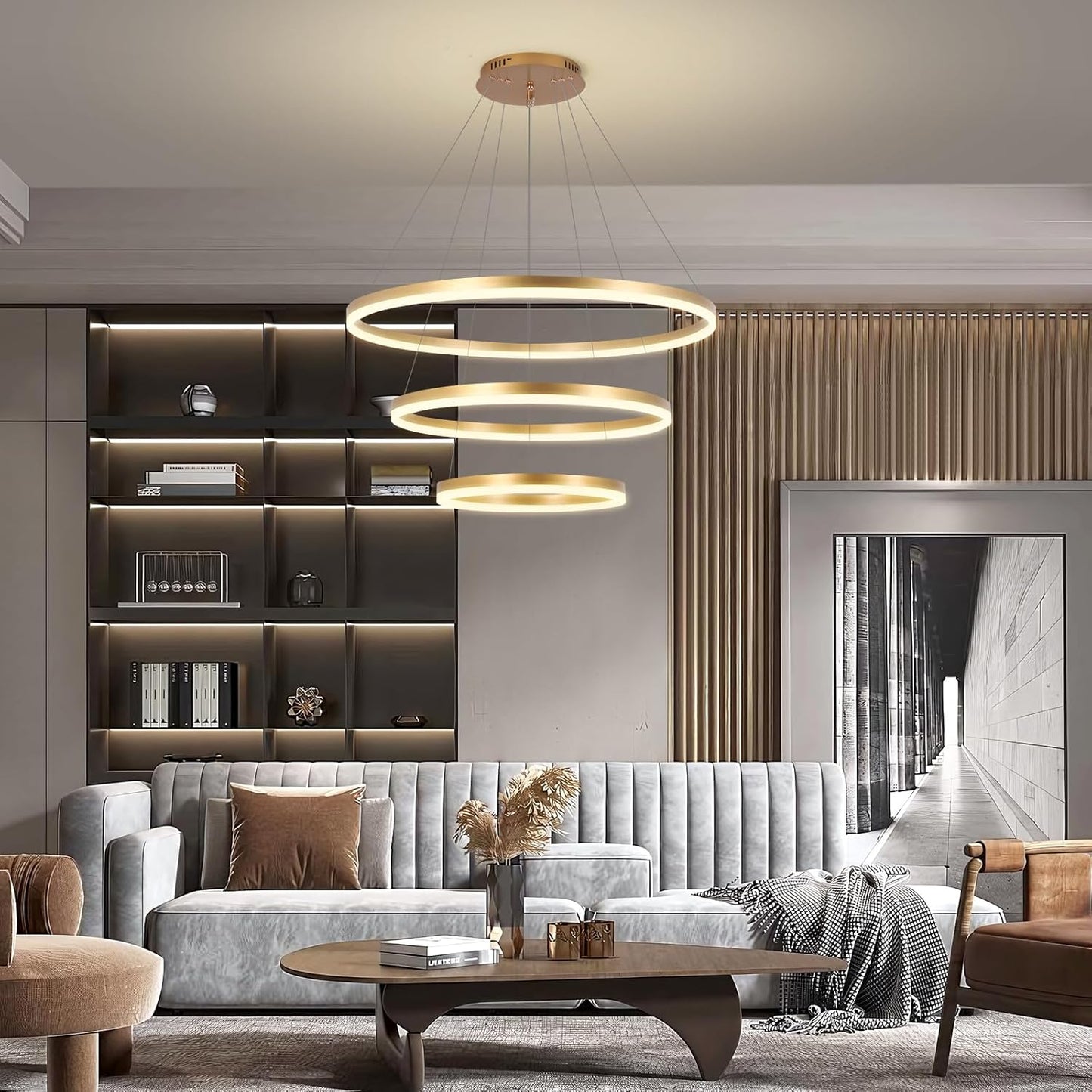 RINGO - Lustre pendentif à 2 Anneau circulaire LED