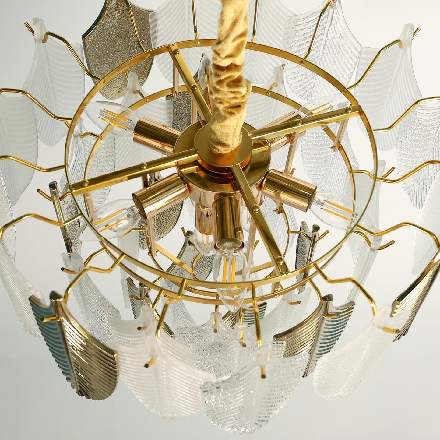 Lustre Paon Œuvre d'Art Lumineuse