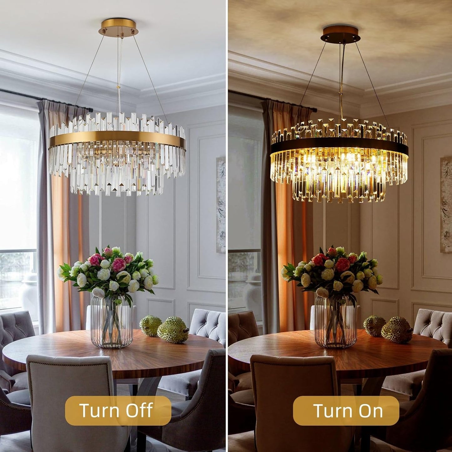 MCOSU - Lustres en cristal ronds de luxe Salon