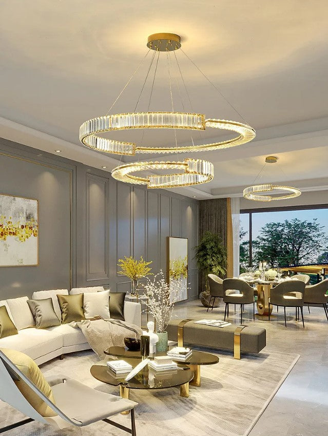 THUNDER , Lustre de luxe de forme ronde PP en cristal à 1 cerseau