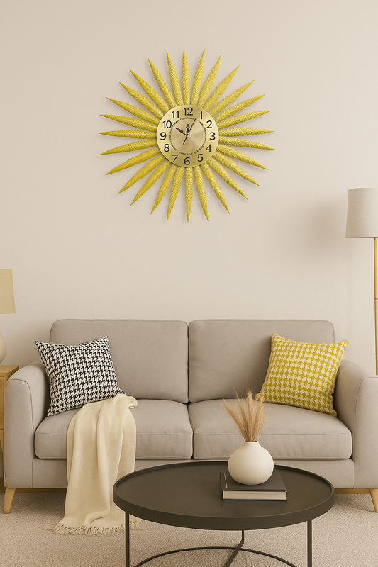 Horloge Murale FEUILLES DORÉES