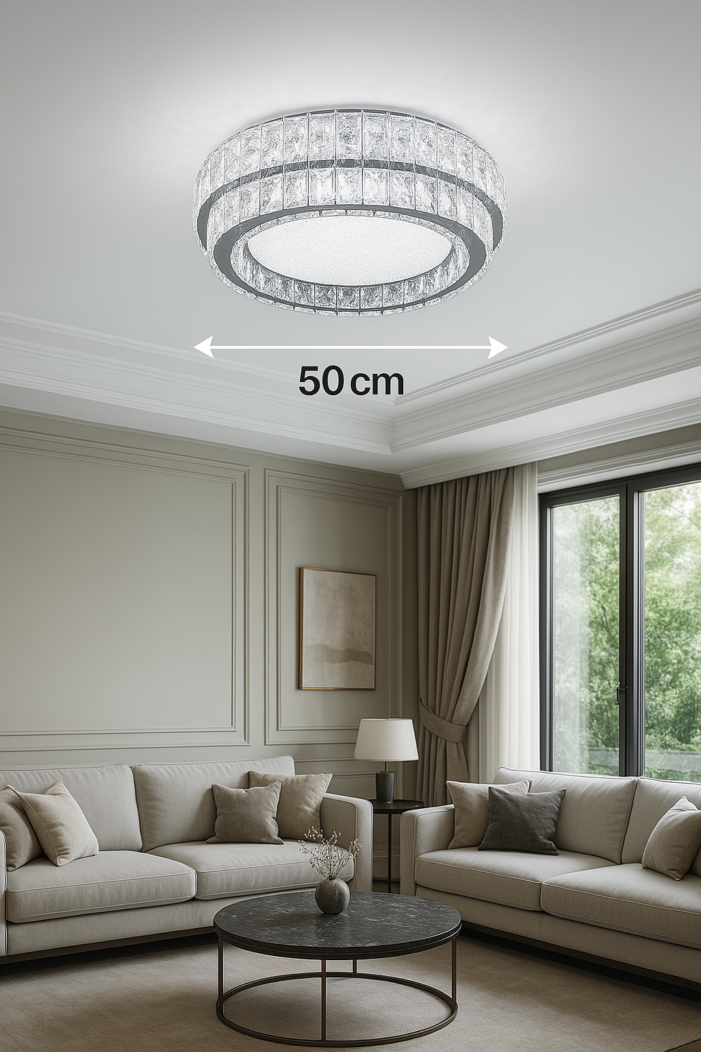 Plafonnier Cristal K9 3 Tons