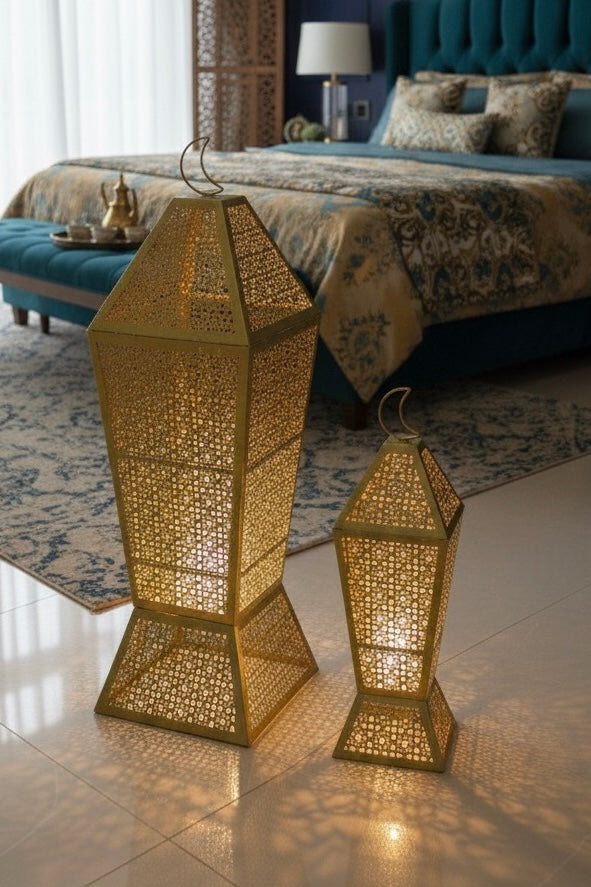 Grandes Lanternes Dorées – Style Oriental Majestueux