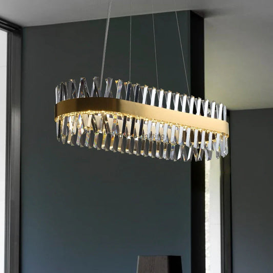 CITRA - Lustre Cristal K9 Or LED 800x300 MM