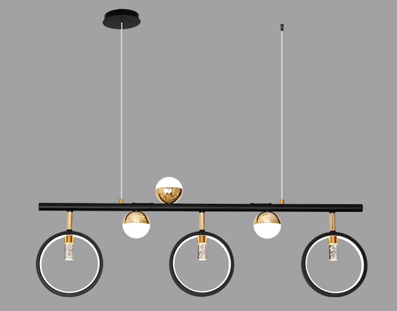 Lustres modernes en or noir pour salle à manger