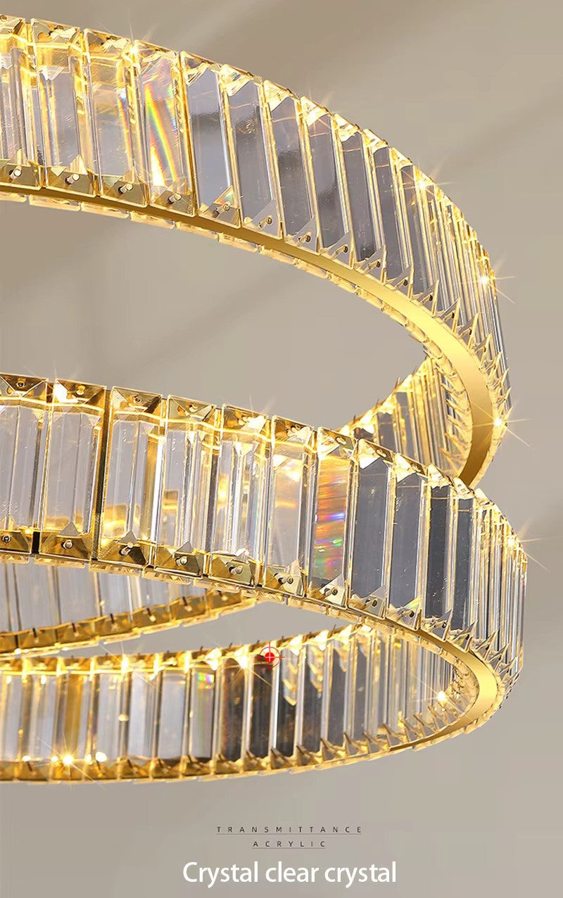 Lustre LED Luxe – Cristal K9 Finition Or