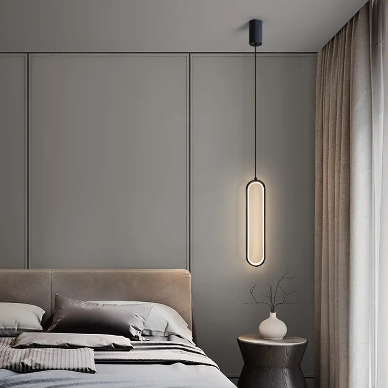 Suspension dorée LED au design minimaliste en aluminium
