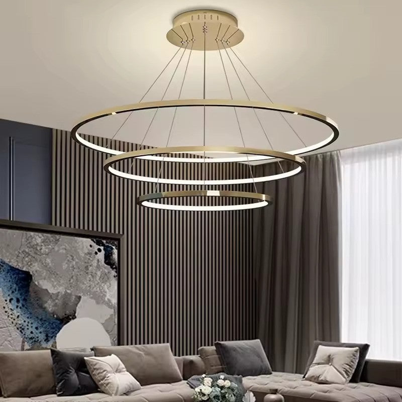 ACVATO - Lustre Doré pendentif à 3 Anneaux