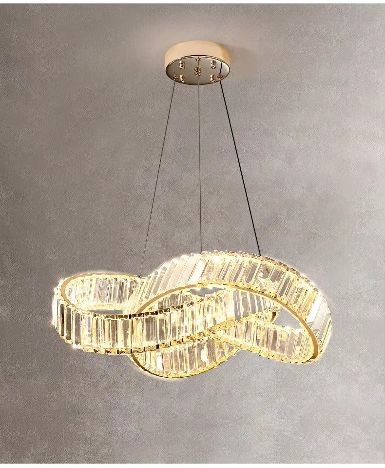 Lustre LED Luxe – Cristal K9 Finition Or 60 cm