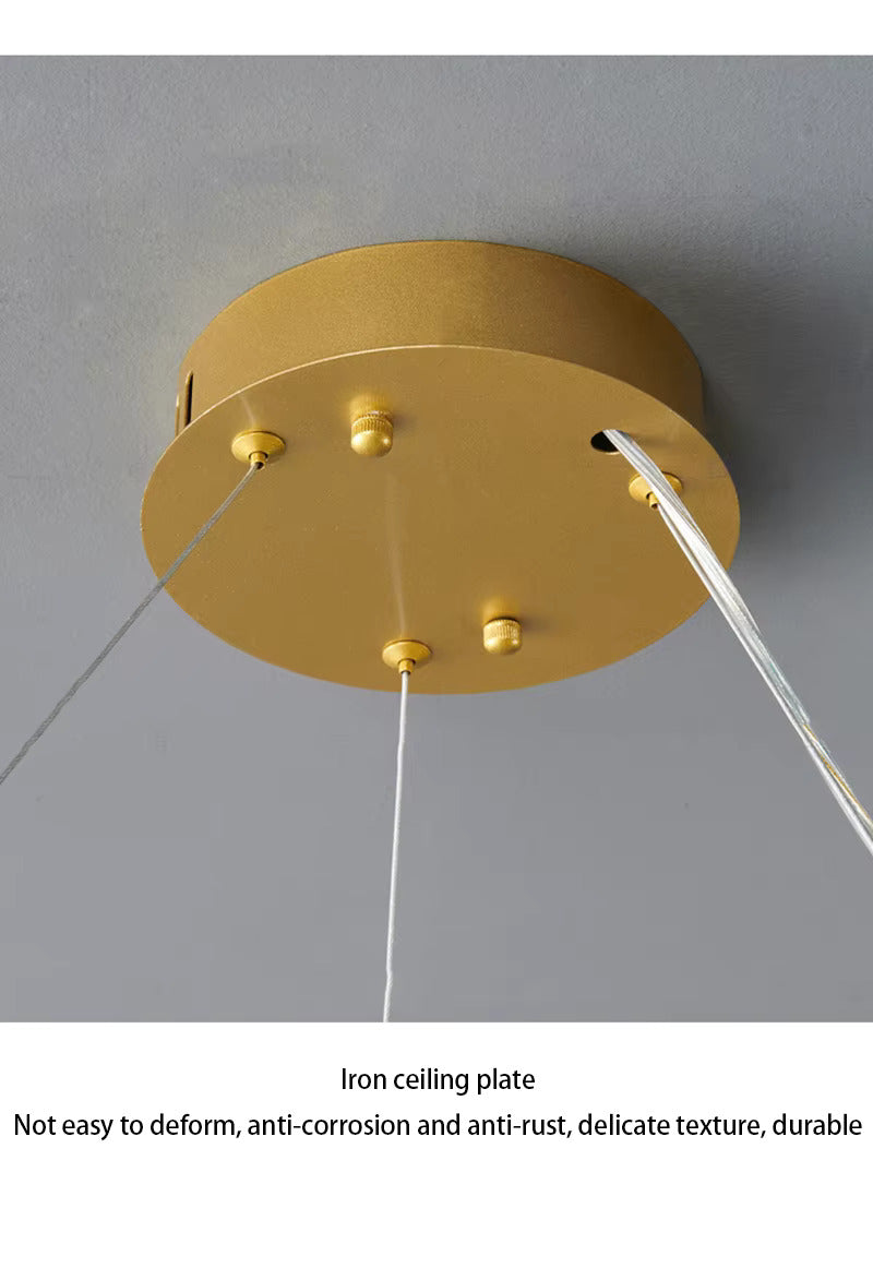 Lustre LED Luxe – Cristal K9 Finition Or