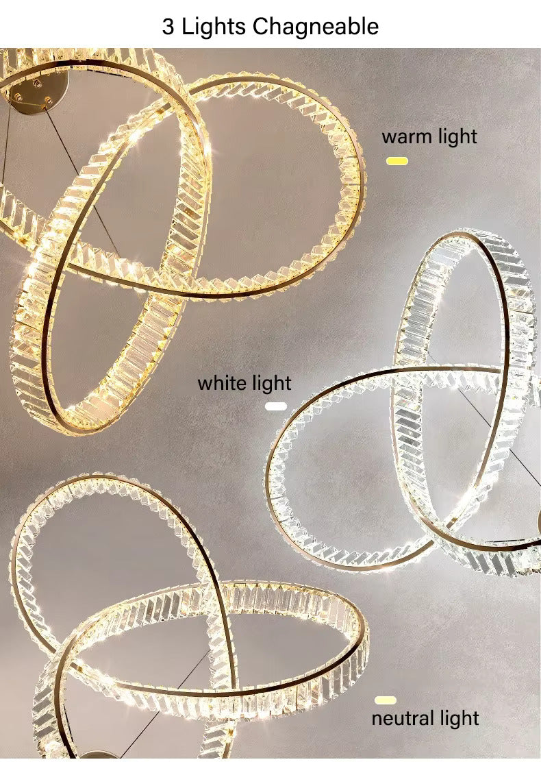 Lustre LED Luxe – Cristal K9 Finition Or 60 cm