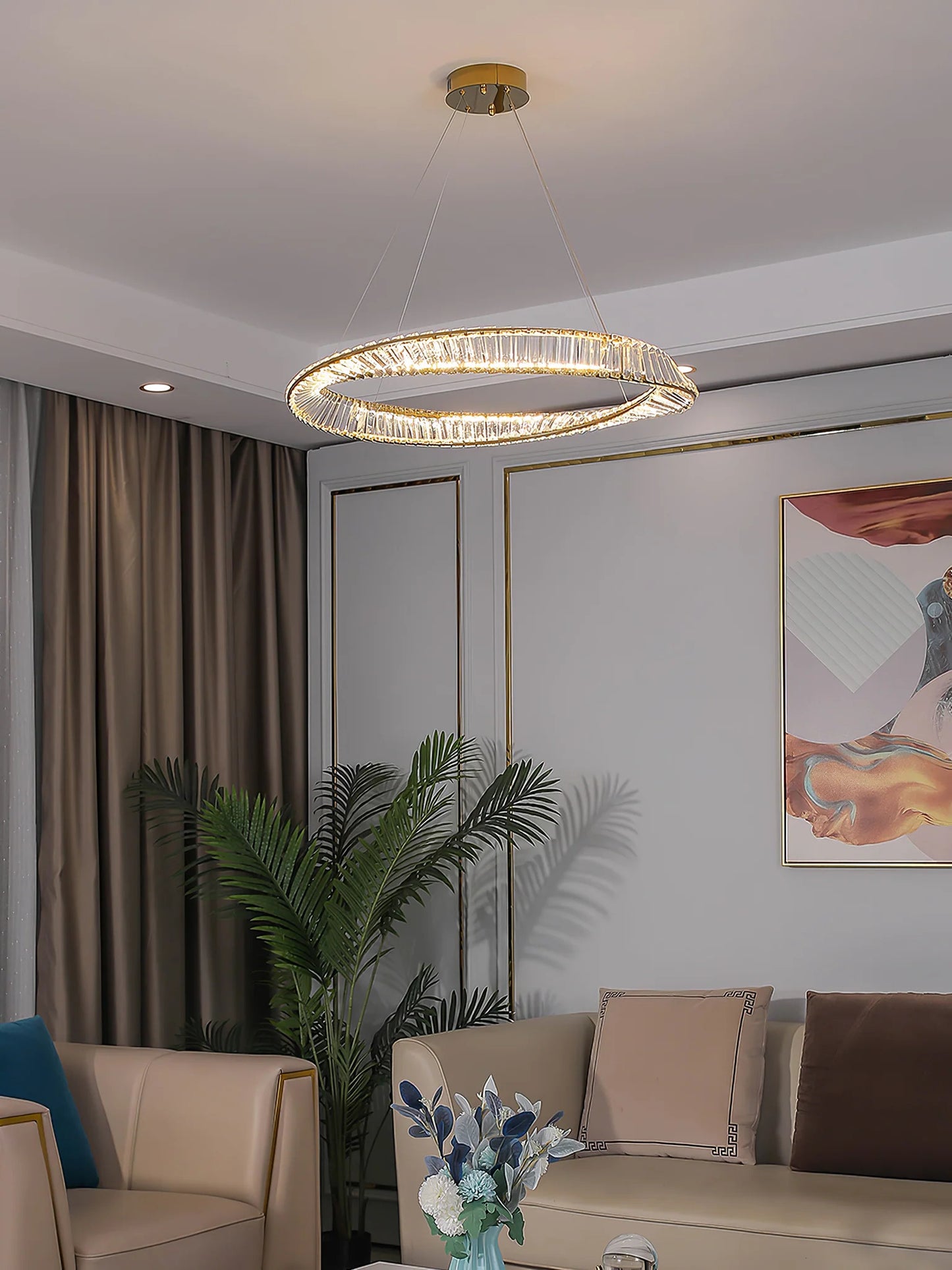 THUNDER - Lustre Cristal K9 LED Or
