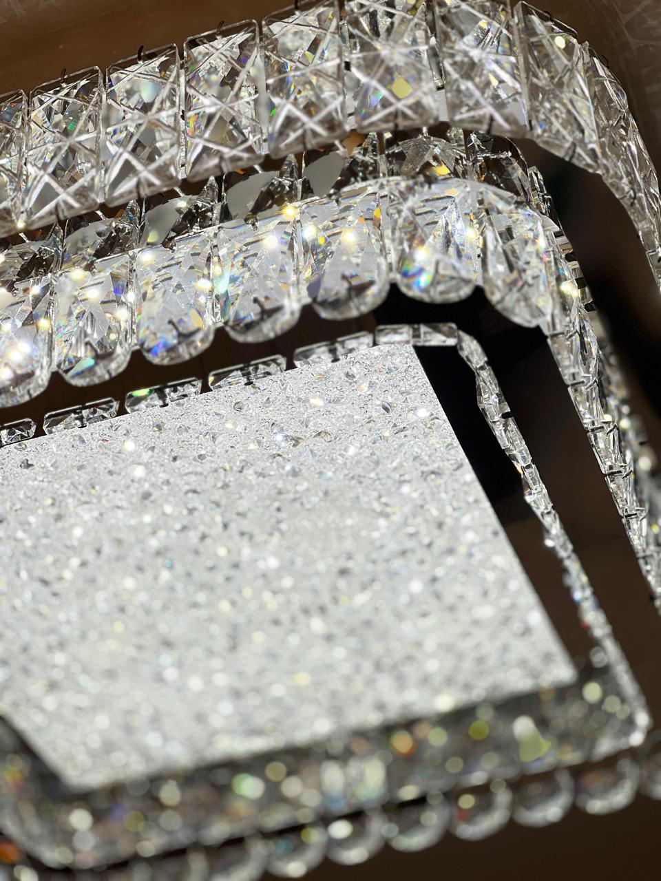 Plafonnier Cristal K9 50x50 cm 3 Tons
