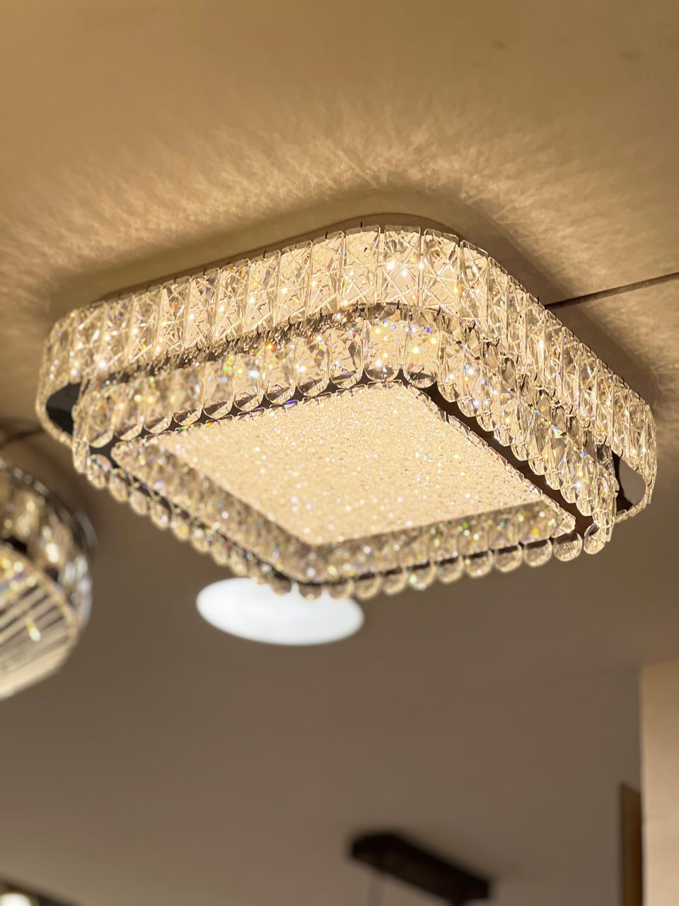 Plafonnier Cristal K9 50x50 cm 3 Tons