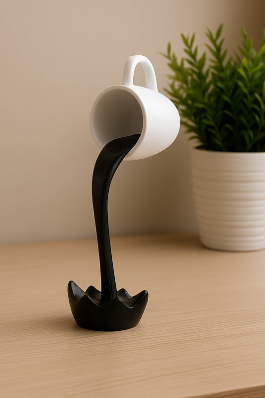 Sculpture Tasse de Café Suspendue – Effet Réalisme