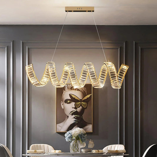WAVE - Lustre en crystal 120*25 cm