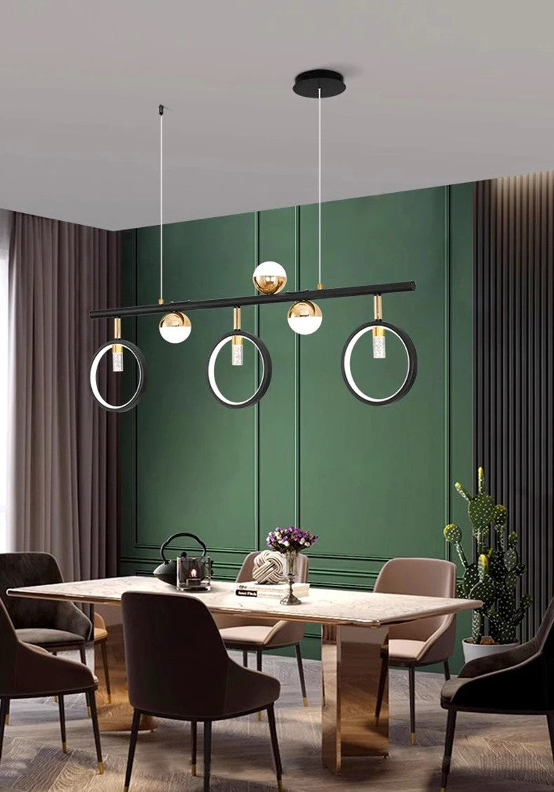 Lustres modernes en or noir pour salle à manger