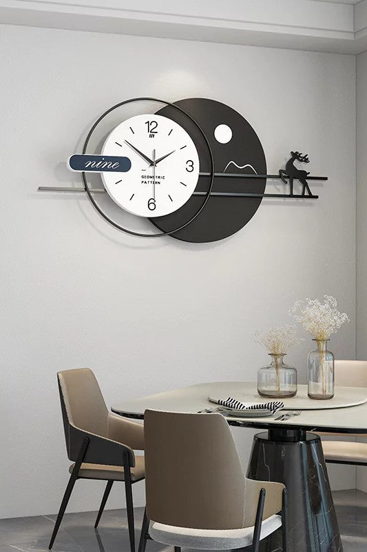 Horloge Murale Cerf Noir