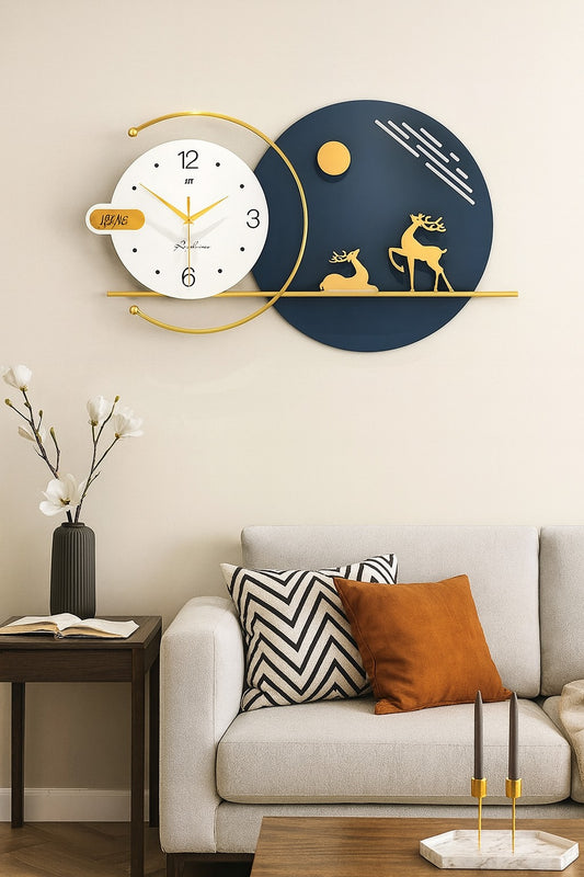 Horloge Murale Cerf Doré