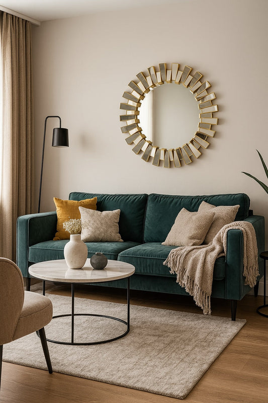 Miroir Soleil Facettes 80 cm – cadre doré