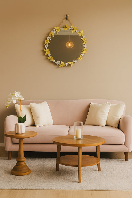 Miroir Papillons Dorés 70 cm – cadre doré