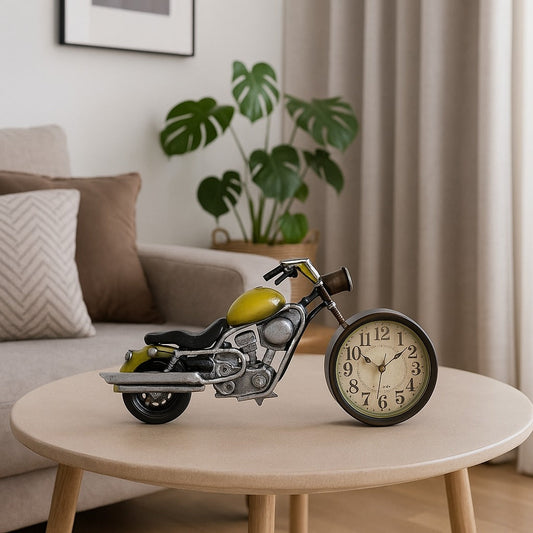 Horloge décorative moto vintage verte