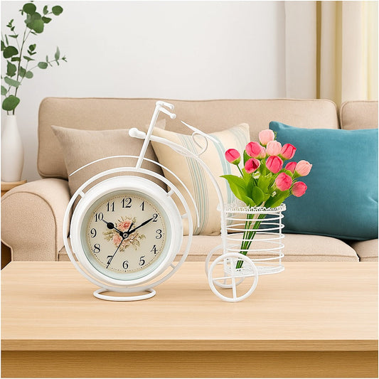 Horloge décorative téléphone rétro blanche