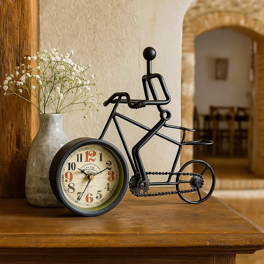 Horloge décorative vélo blanc minimaliste