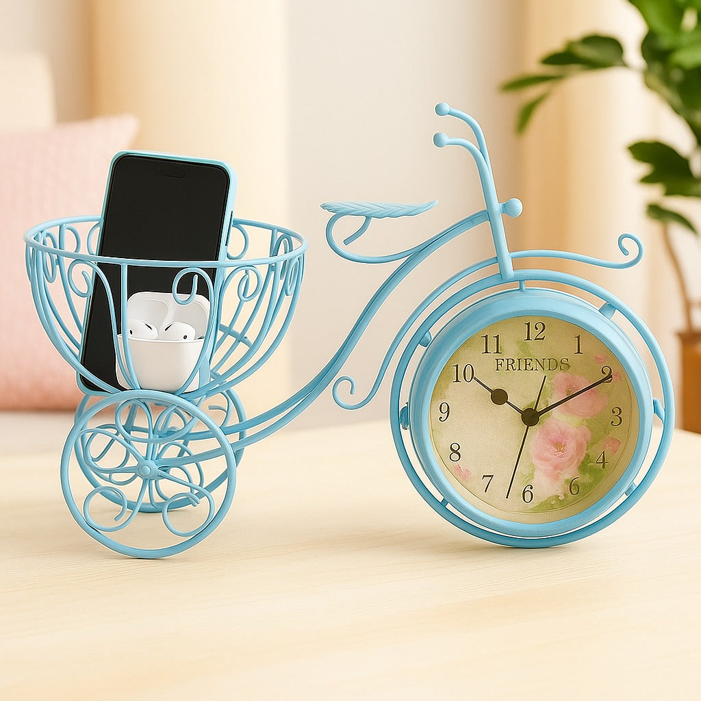 Horloge décorative moto verte classique