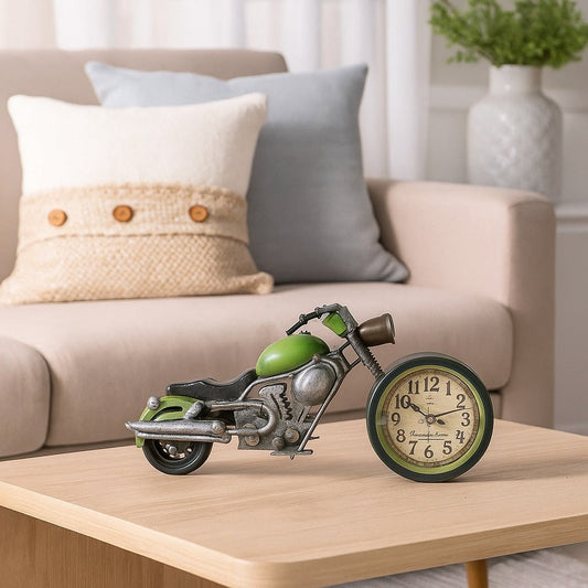 Horloge décorative tricycle bleu avec panier