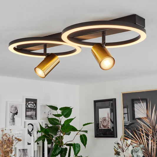 Reboleiro Plafonnier LED Noir, 4 lumières