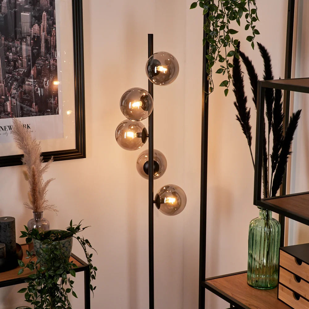 Lampadaire « Verre Fumé Élancé »