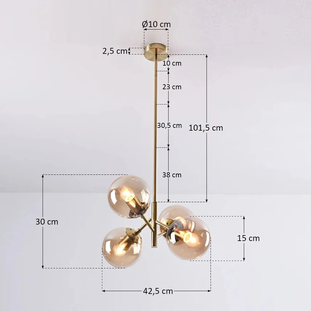 Suspension Florence – Design Vintage Industriel &amp; Verre Fumé