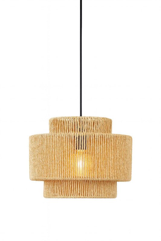 Suspension Bambou Tressé Cylindrique