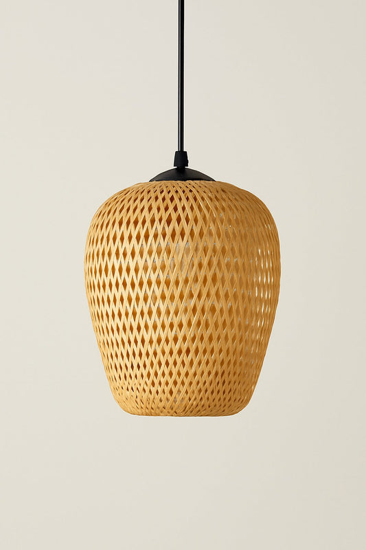 Suspension Abat-Jour Rotin avec Franges