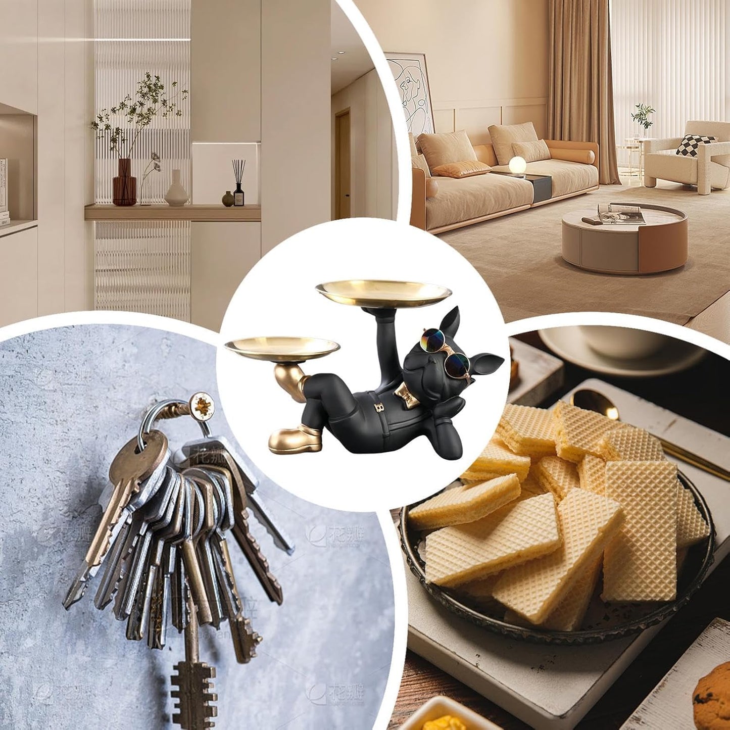 Vide-Poches Bulldog avec deux plateaux