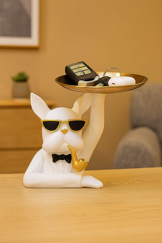 Vide-Poches Lapin Gentleman Blanc – 18×18 cm