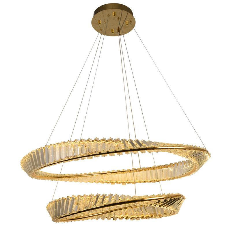 THUNDER - Lustre Cristal K9 LED Or Deux Cerceaux